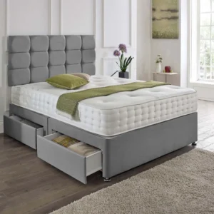 Cube Framed Chesterfield Divan Bed Set with Storage Drawers