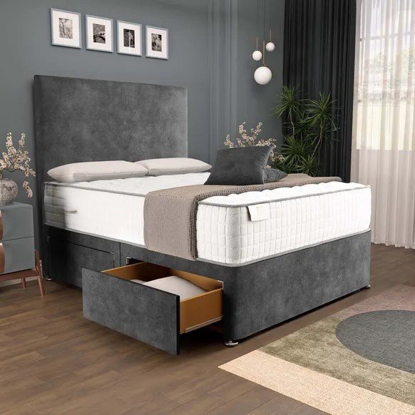 Essence Divan Bed | Heavy Duty Reinforced Solid Top Divan Bed Base with Orthopaedic Mattress Set