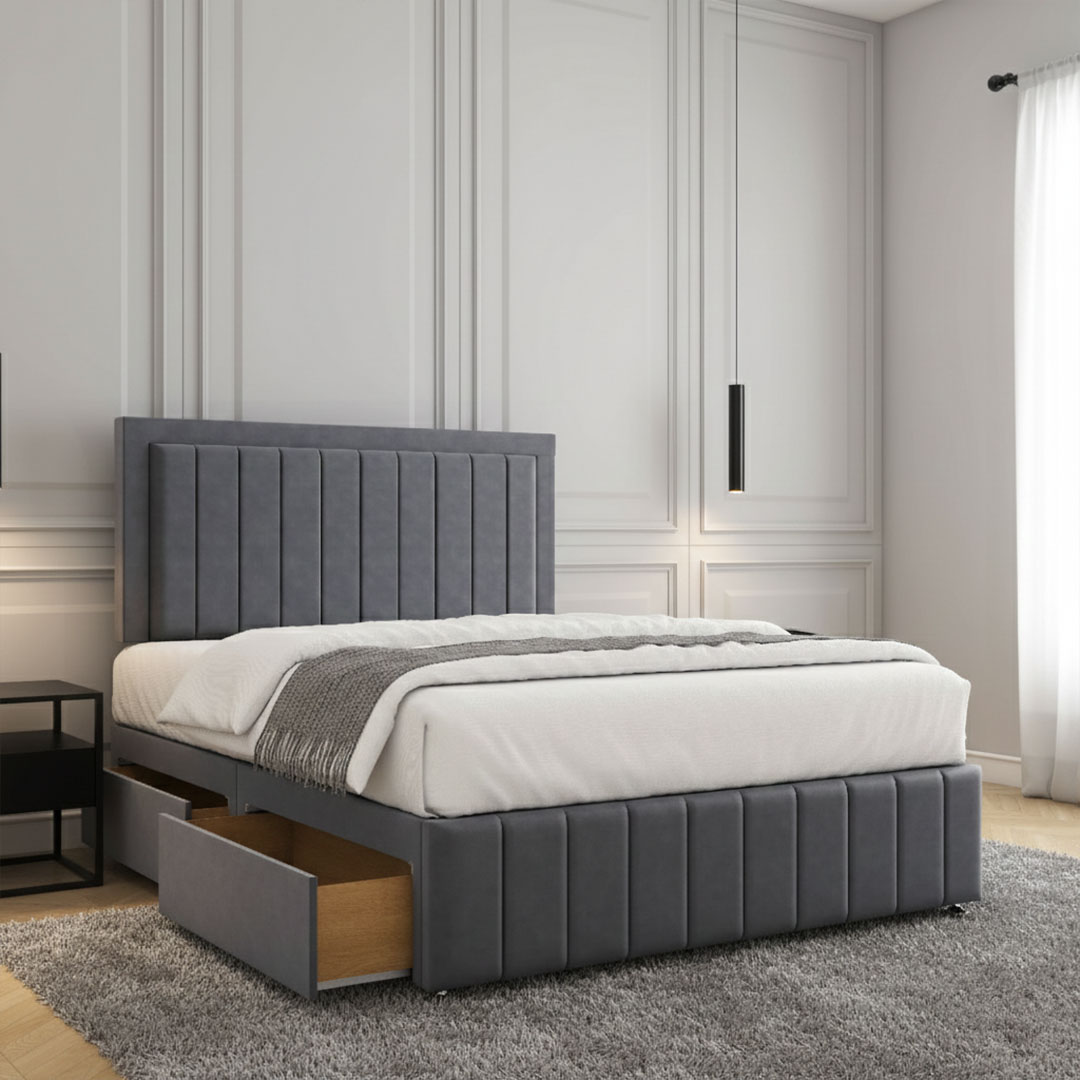 Regal Divan Bed | Tall Headboard Divan Bed with Storage - Image 2