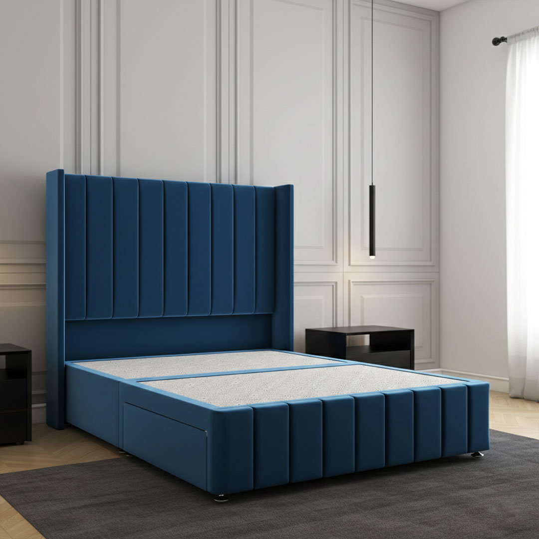 Cube Framed Chesterfield Divan Bed Set with Storage Drawers - Image 4