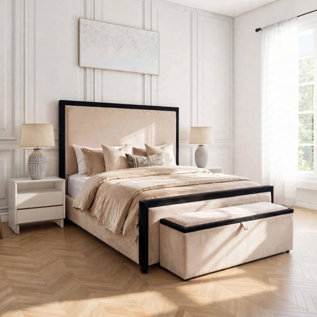Washington Black Wooden Frame with Black Fabric Covering Edges