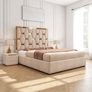 2026 golden pyramid bed with ottoman storage