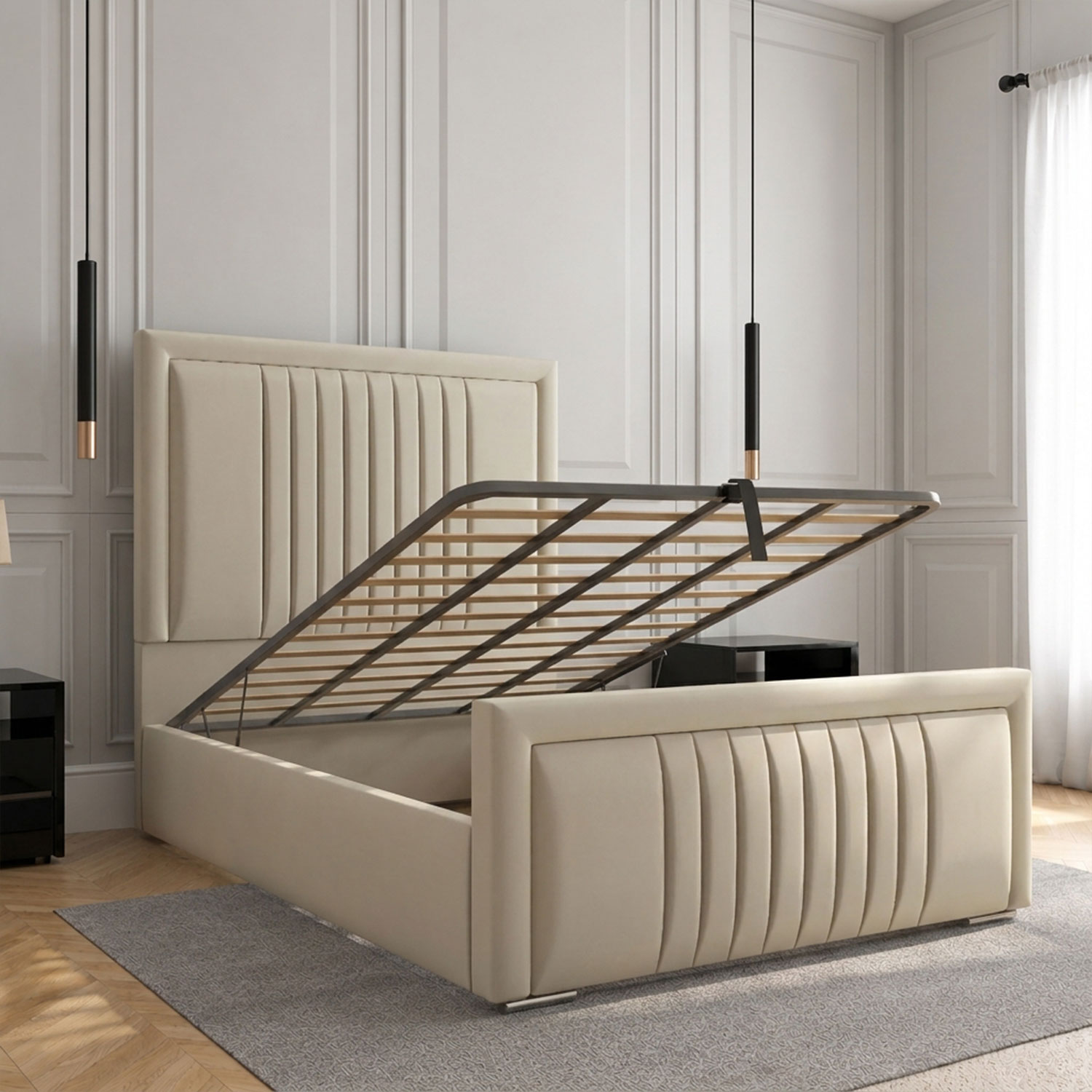 Sienna Cream Chesterfield Upholstered Bed Frame - Image 2