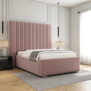 Long Fluted Upholstered Bed Frame