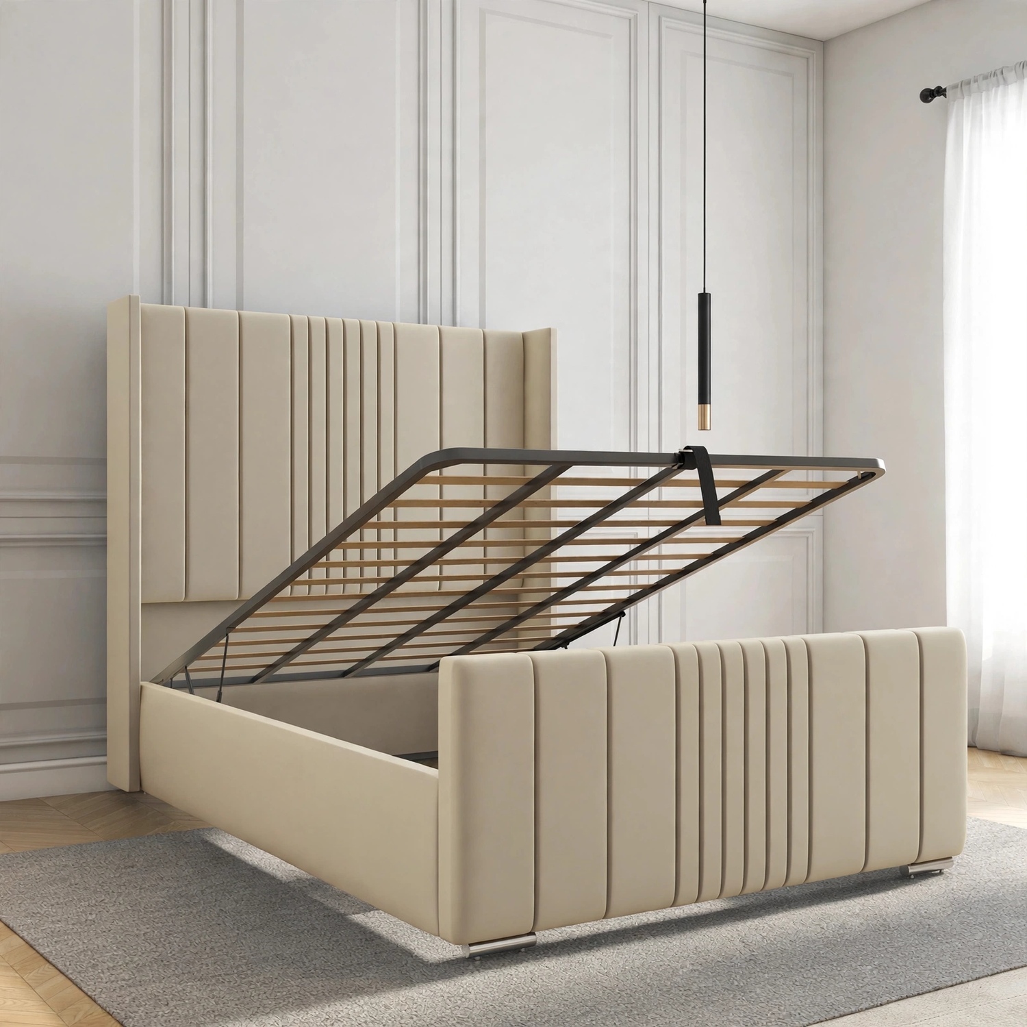 Verona Slate Upholstered Divan Bed Frame - Image 2