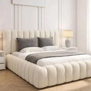 Haven Cream Teddy Bouclé Cushioned Bed Frame