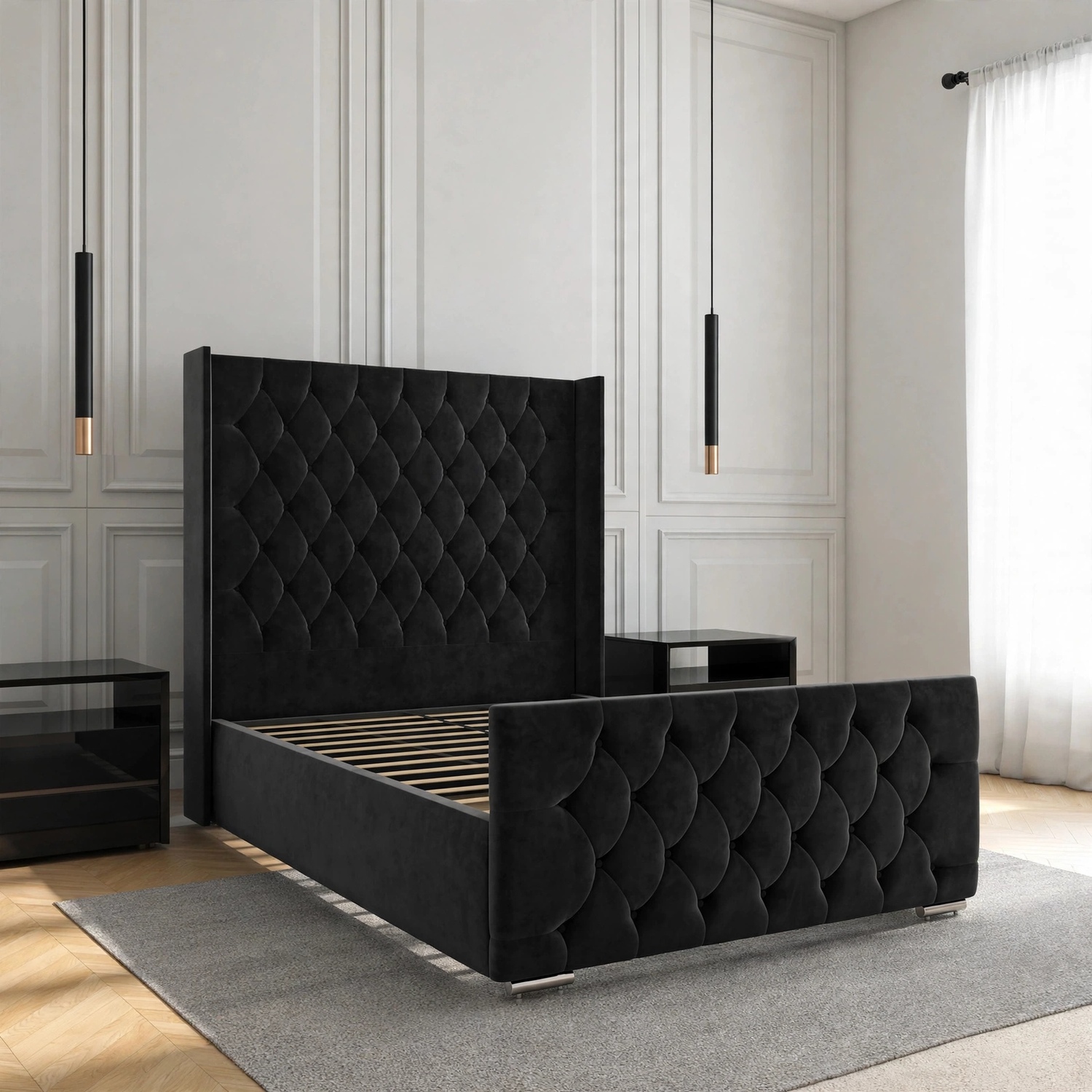 Ivory Vertical Channel Bed Frame - Image 2