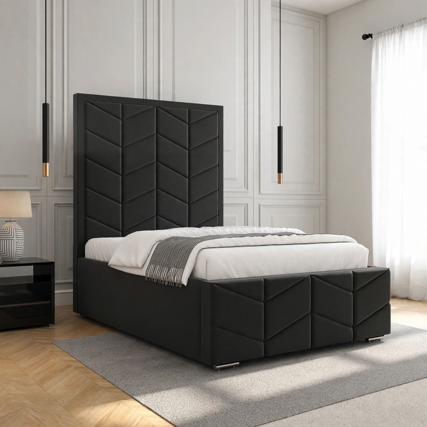 Jasmine Curve Texture Bed Frames