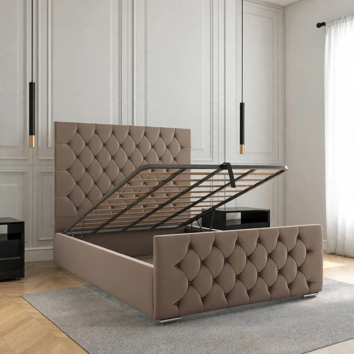 Brown Fluted Bed Frame - Image 2