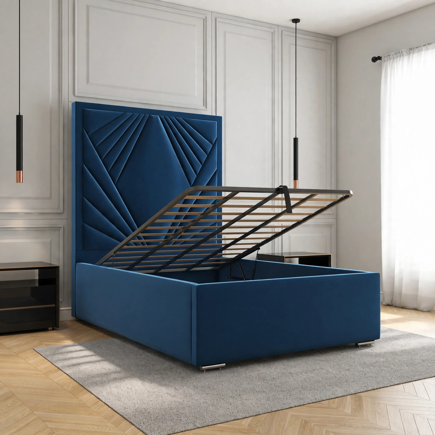 Ivory Textured Padded Bed Frame - Image 3