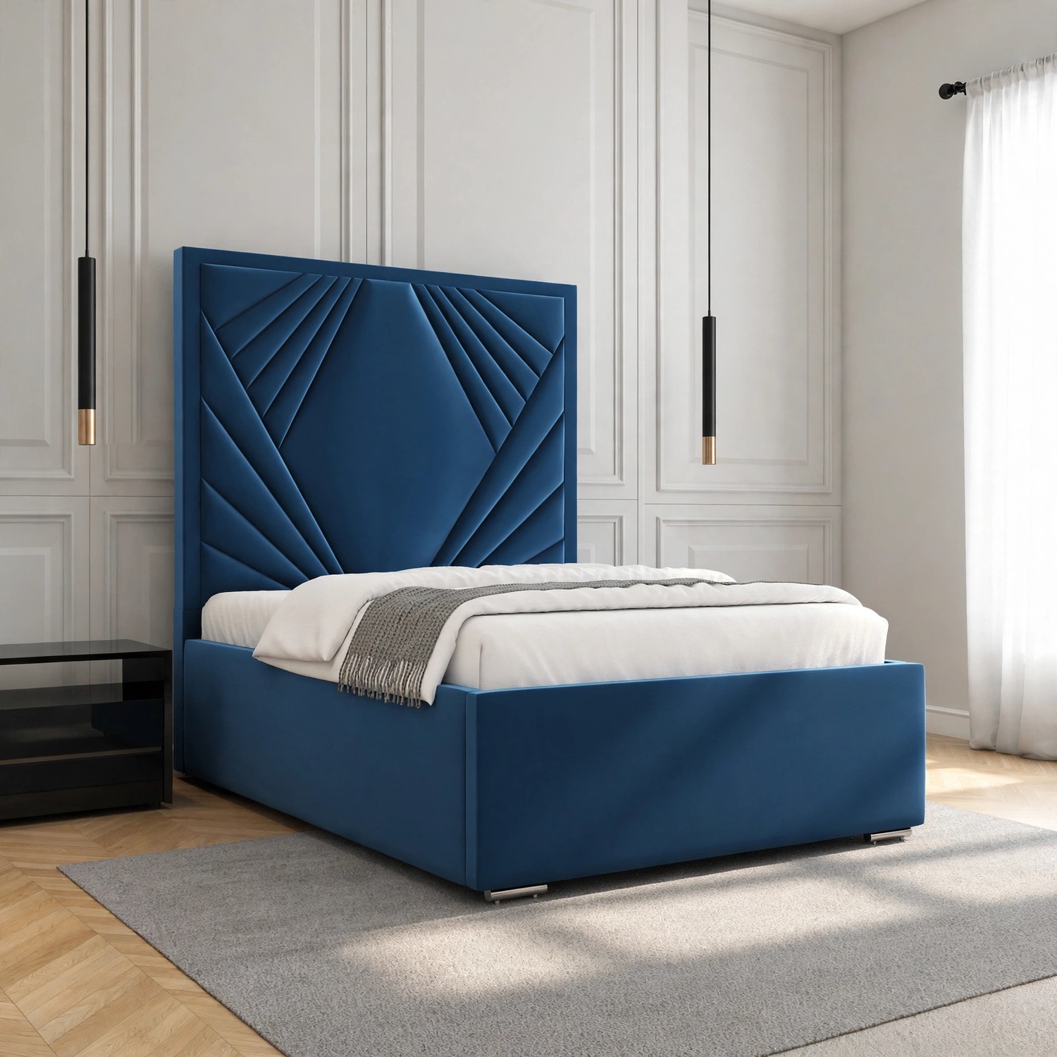 Ivory Textured Padded Bed Frame